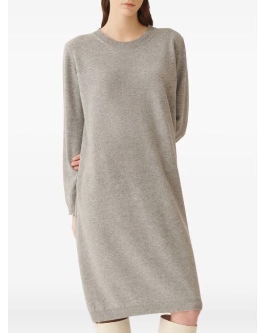 Fabiana Filippi Gray Twist-Detail Knitted Dress