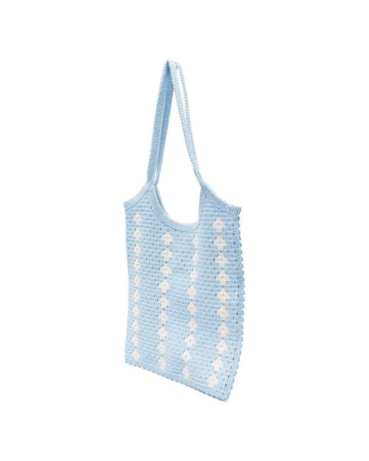 Sandro Blue Crocheted Shoulder Bag