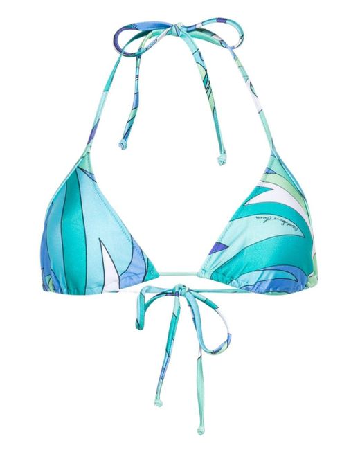 Moschino Blue Abstract-print Bikini Top