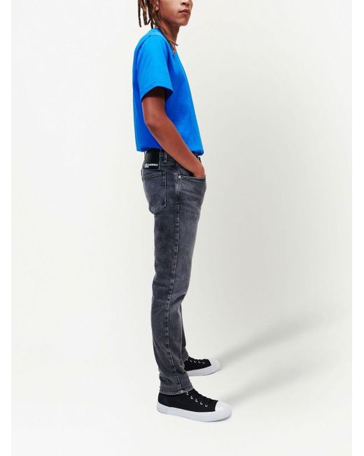 Karl Lagerfeld Mid-rise Slim-cut Jeans in Gray for Men | Lyst
