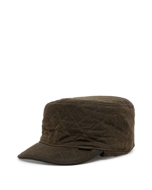 Barbour Brown Quilted Hat for men