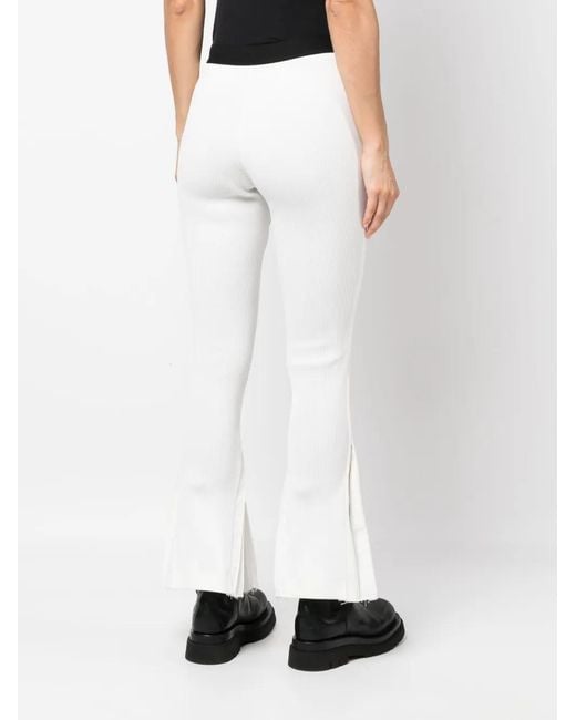 Sacai White Pleated Cropped Trousers