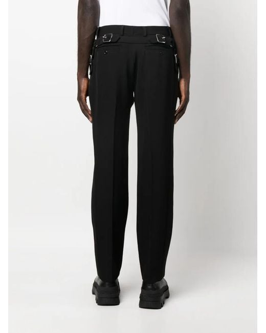 Moschino Black Waist-Tabs Tailored Trousers for men