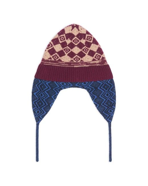 Dries Van Noten Red Jacquard Wool Hat for men