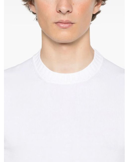Fileria White Fine-Knit T-Shirt for men