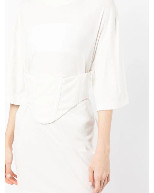 Dion Lee White Corset-Detail Tunic Top
