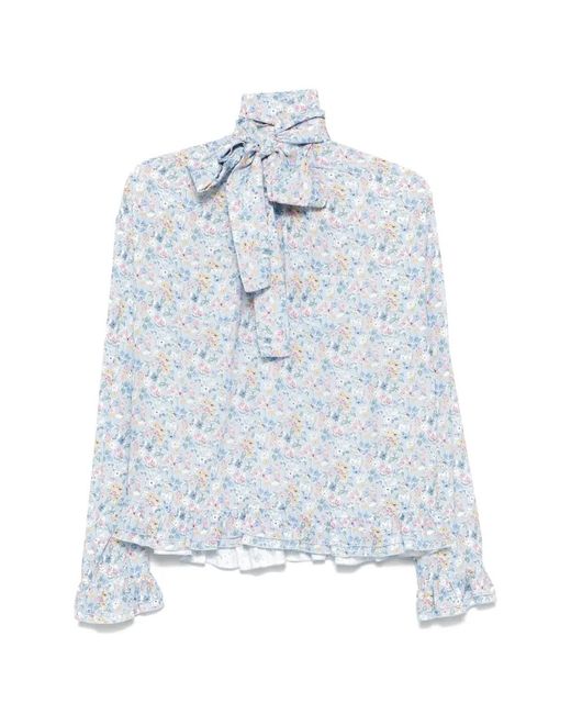 N°21 Blue Bow Floral Blouse
