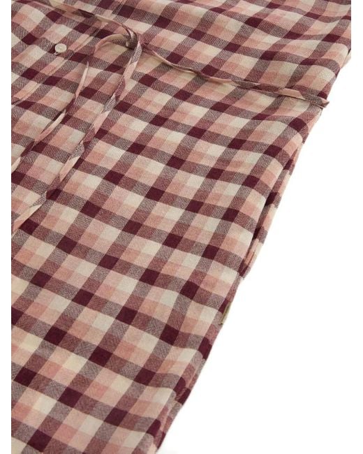 Woolrich White Checked Flannel Shirt Midi Dress