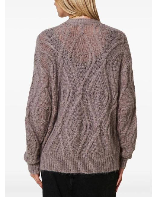 Twinset Brown Double-Breasted Cardigan