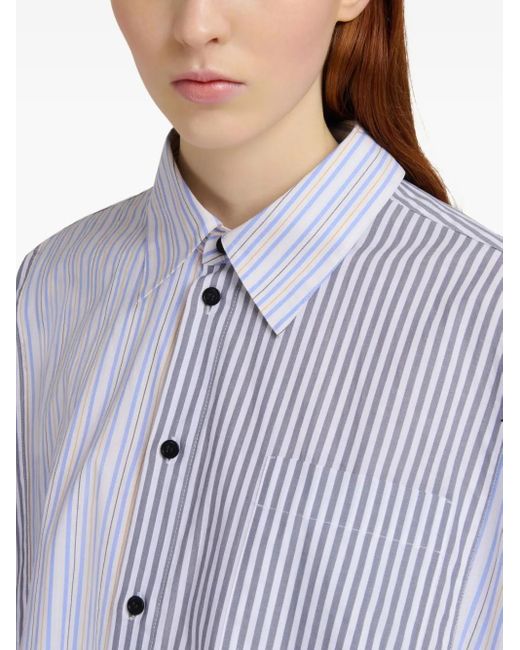 Marni Blue Striped Cotton Shirt