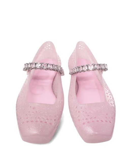 Jimmy Choo Pink Jelly Ballet Flats