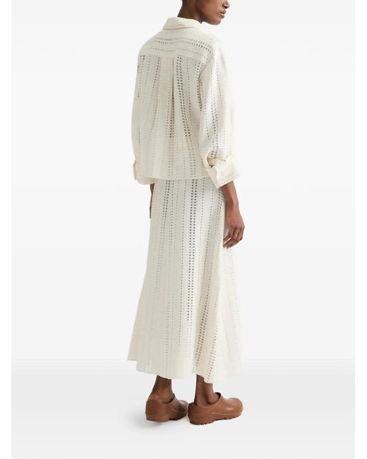 Twp White Chemise Jd Rayée À Col En Pointe