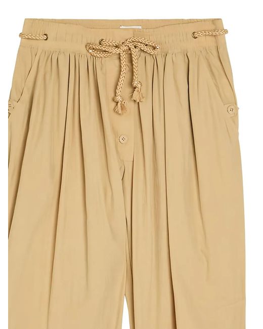 Isabel Marant Natural Pantalon À Lien De Resserrage Tressé