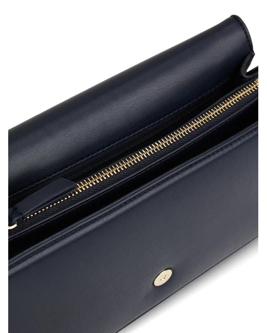 Tommy Hilfiger Blue Logo-Plaque Shoulder Bag