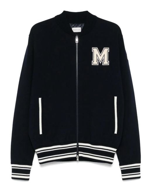 Moncler Black Contrast-Panel Cardigan for men
