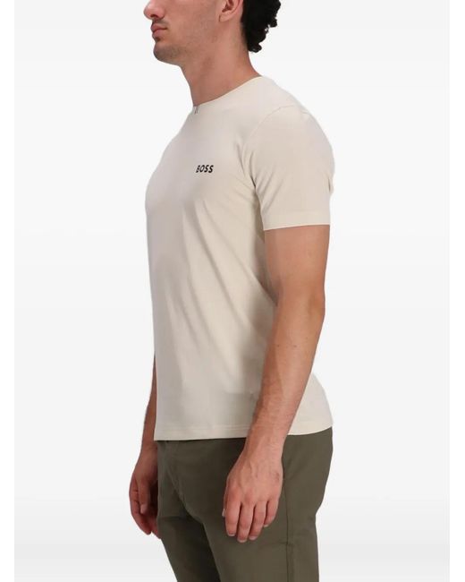 Boss Natural Logo-Detail Cotton T-Shirt for men
