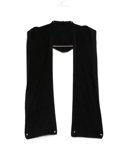 Patrizia Pepe Black Hooded Knit Scarf