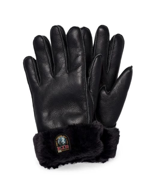 Parajumpers Black Gindal Leather Gloves