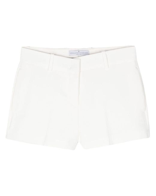 Ermanno Scervino White Tailored Crepe Shorts