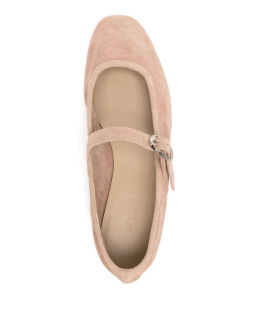 Le Monde Beryl Pink Suede Mary Jane Ballerina Shoes