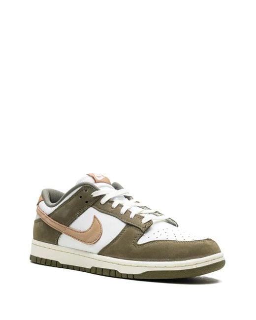 Nike Green Panelled Leather Low-Top Sneakers for men