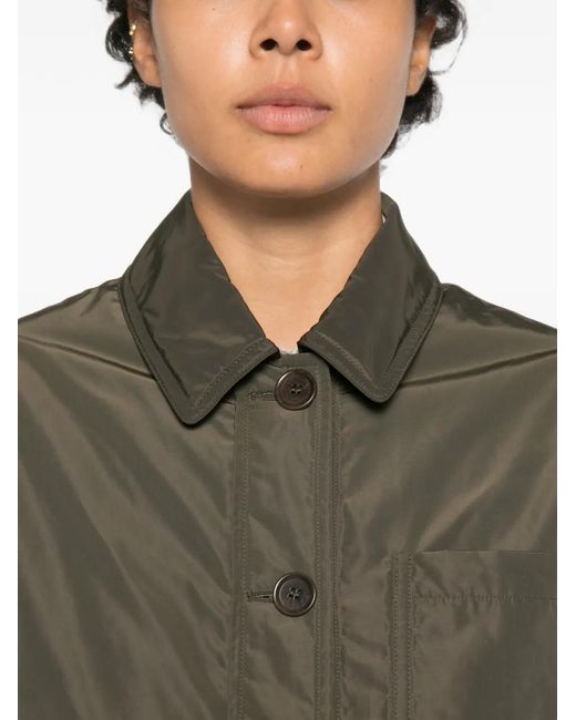 Aspesi Green Button-Front Cropped Jacket