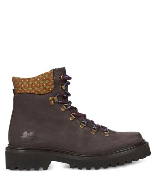 Etro Brown Trekking Ankle Boots for men