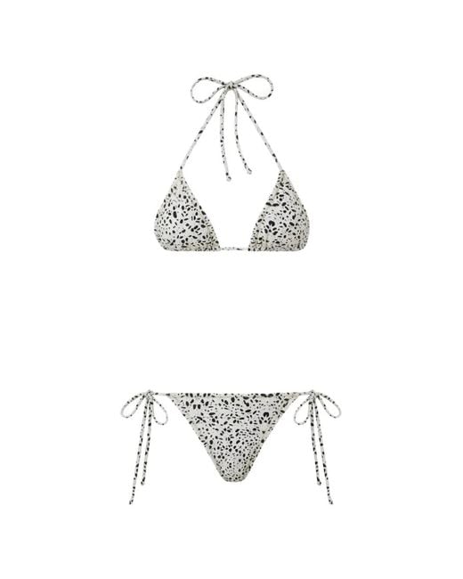Reina Olga White Concetta Polka-Dot Bikini Set