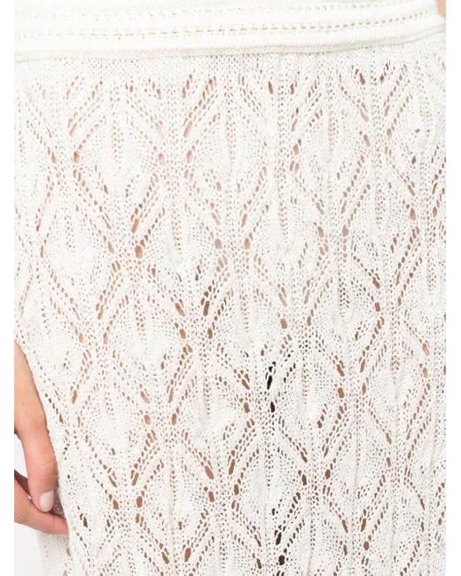 LeKasha White Amon Crochet-Knit Maxi Skirt