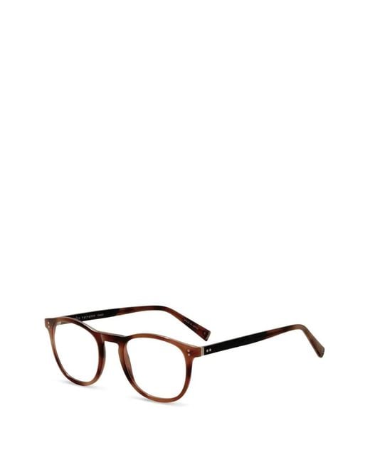 John Varvatos Brown Tortoiseshell-Effect Round-Frame Glasses for men