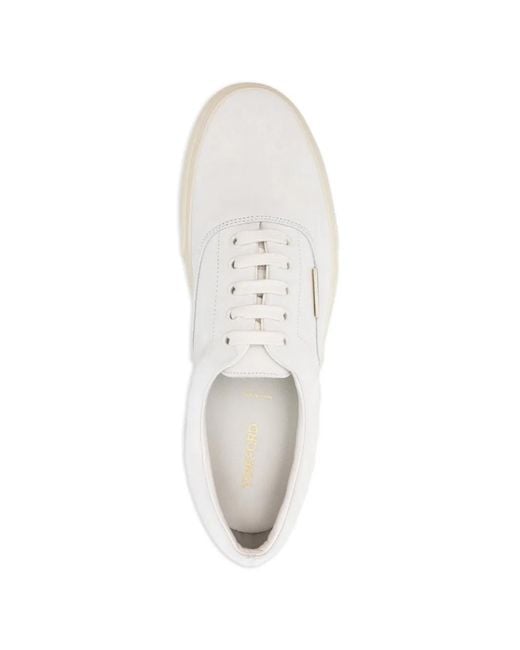 Tom Ford White Leather Sneakers With Logo Label On The Outside And Rubber Sole for men