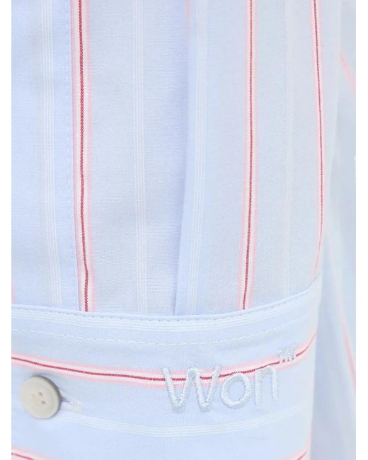 Camicia Crop A Righe di Won Hundred in Blue
