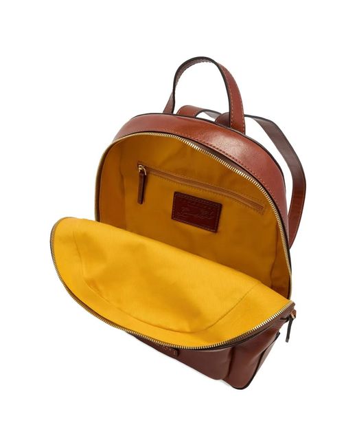 The Bridge Brown Front-Pocket Leather Backpack