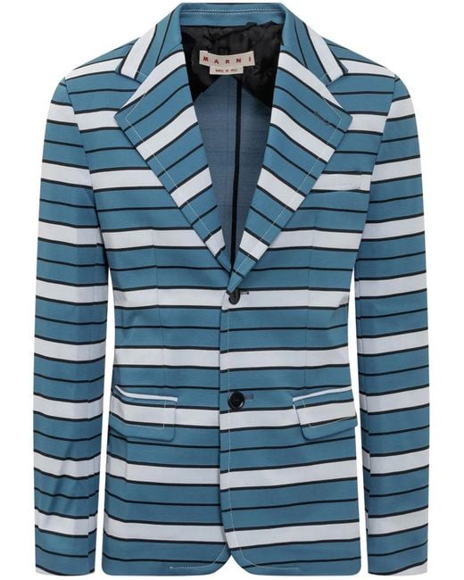 Marni Gestreepte Blazer in het Blue voor heren