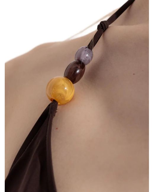 Tory Burch Brown Beaded Triangle Bikini