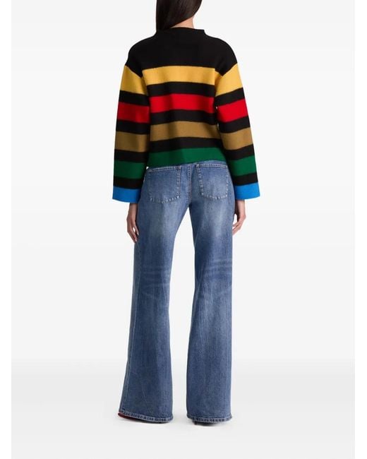 Alice + Olivia Multicolor Pearson Striped Sweater Jacket