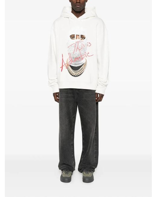 Ih Nom Uh Nit White Graphic-Print Hoodie for men