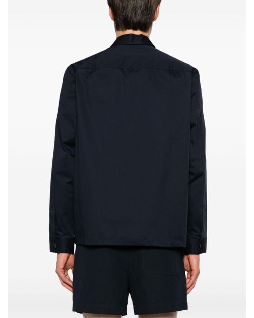 Calvin Klein Popeline Overhemd Met Klassieke Kraag in het Blue voor heren
