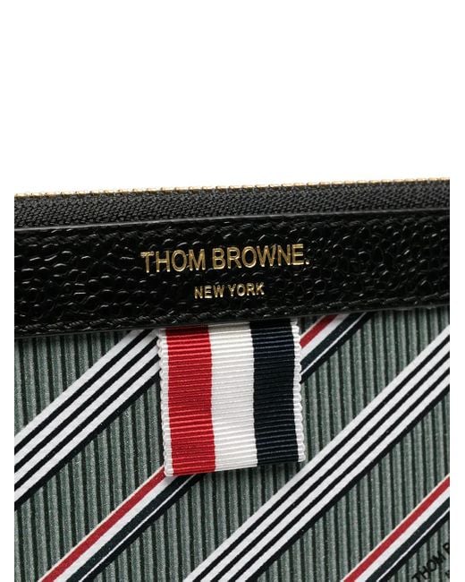 Thom Browne Gestreifte Clutch Mit Logo-Print in Gray für Herren