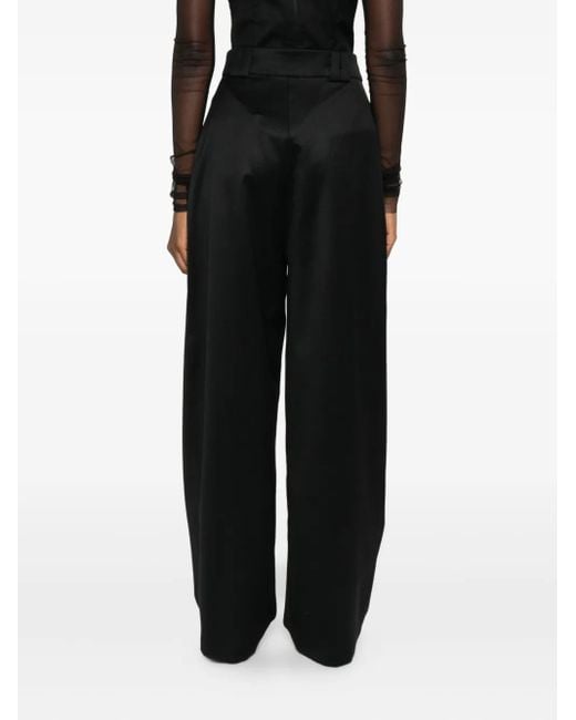 Vestiaire d'un Oiseau Libre Black Pleated-Front Press-Stud Trousers