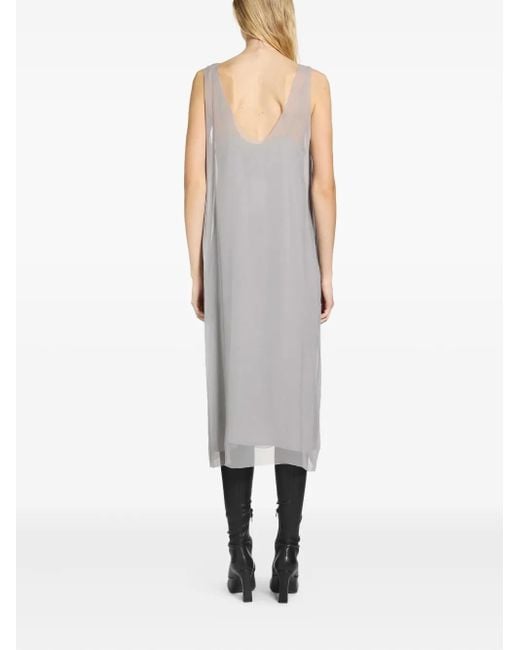 Totême  Gray Chiffon Midi Slip Dress
