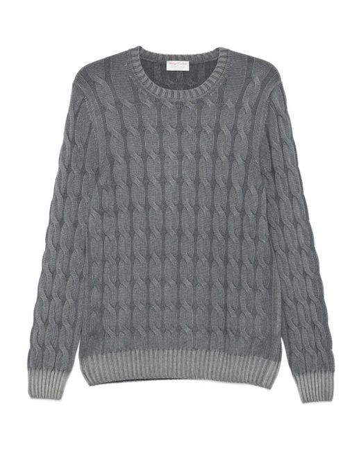 Gran Sasso Pullover Mit Zopfmuster in Gray für Herren