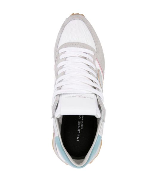 Philippe Model White Tropez Haute Panelled Suede Sneakers