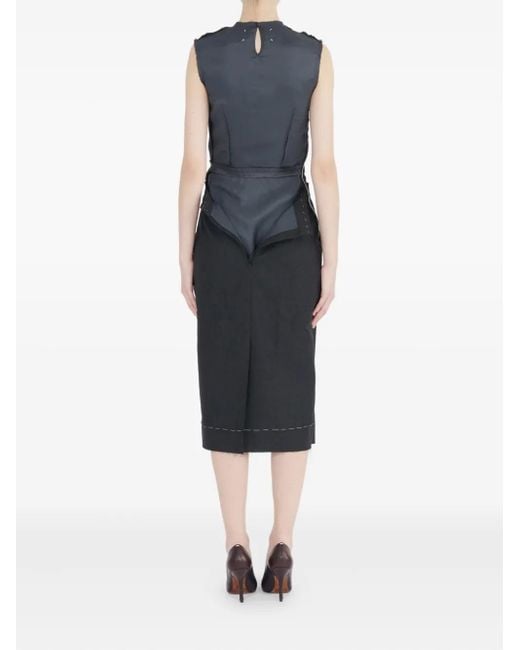 Maison Margiela Black Panelled Pencil Dress