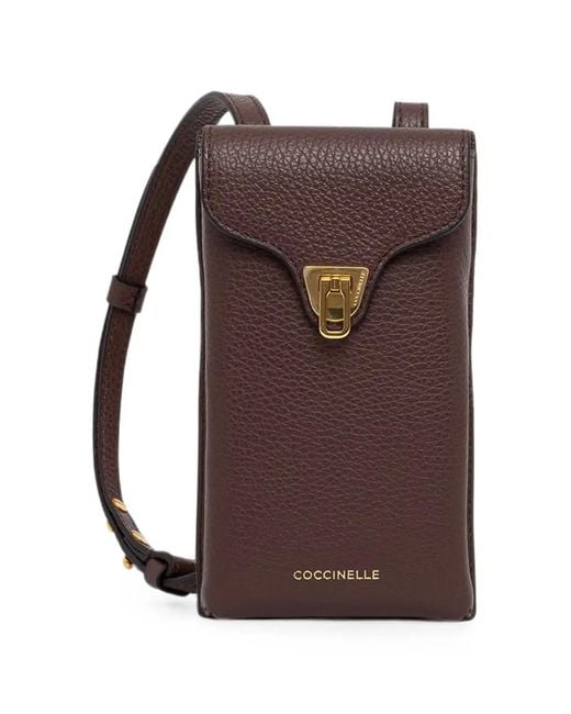 Coccinelle Brown Grainy-Leather Phone Case
