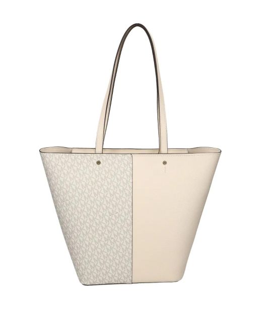 MICHAEL Michael Kors White Monogram Panel Tote Bag