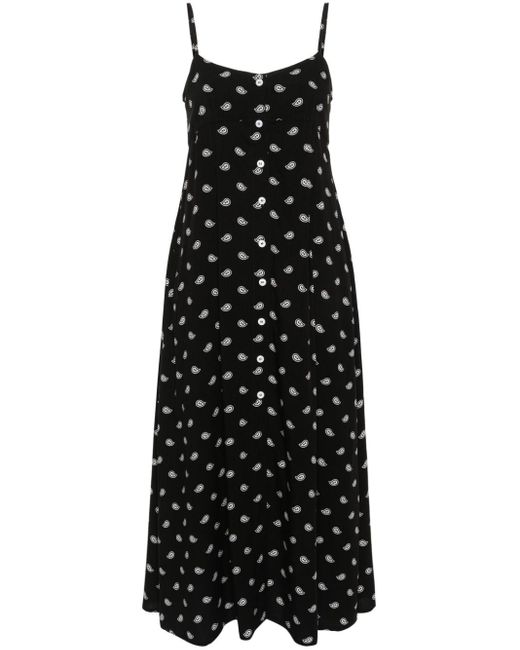 A.P.C. Black Malibu Bandana-print Midi Dress