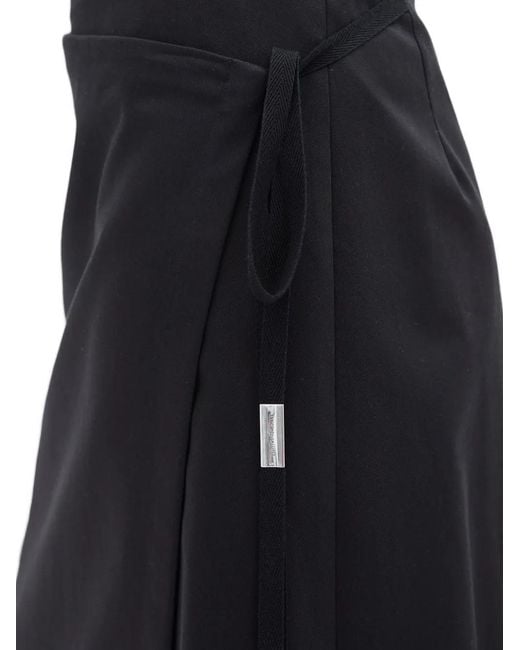 Ann Demeulemeester Blue Tie-Fastening Midi Skirt