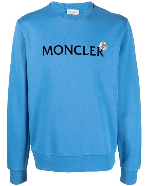 het spoor raken Geloofsbelijdenis Moncler Sweater Met Logoprint in het Blauw voor heren | Lyst NL