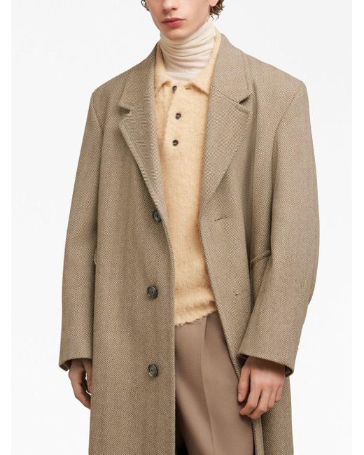 Manteau boutonné à chevrons AMI pour homme en coloris Natural